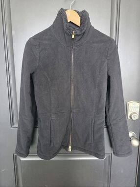 Lily Pulitzer Black Women's Zip-Up Fleece Jacket XS Long Sleeve Thick